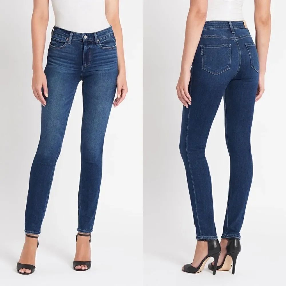 Paige Hoxton Skinny Blue Jeans Ankle Mid Rise Size 25